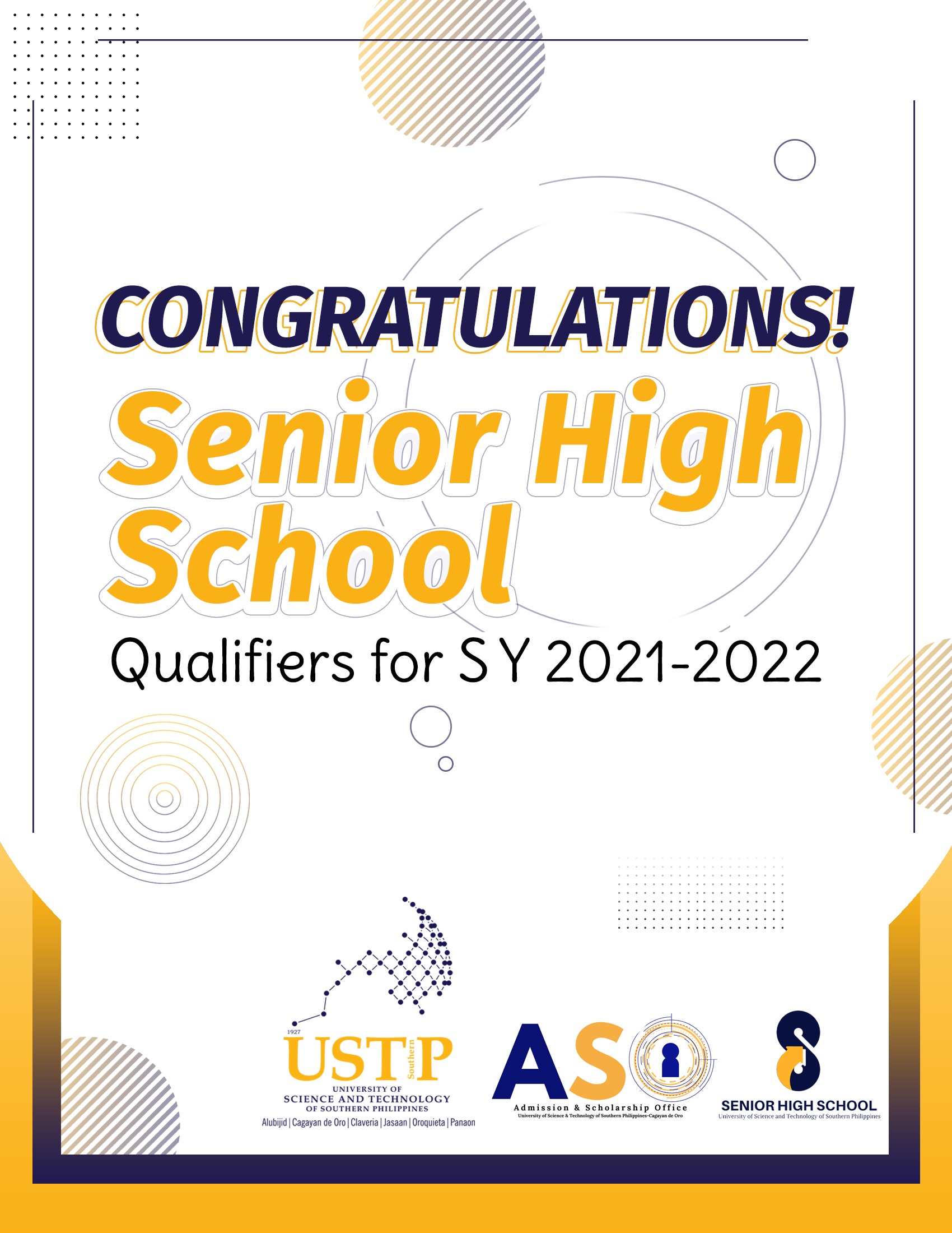 USTP CDO Senior High School Qualifiers for SY 2021-2022 - University of ...