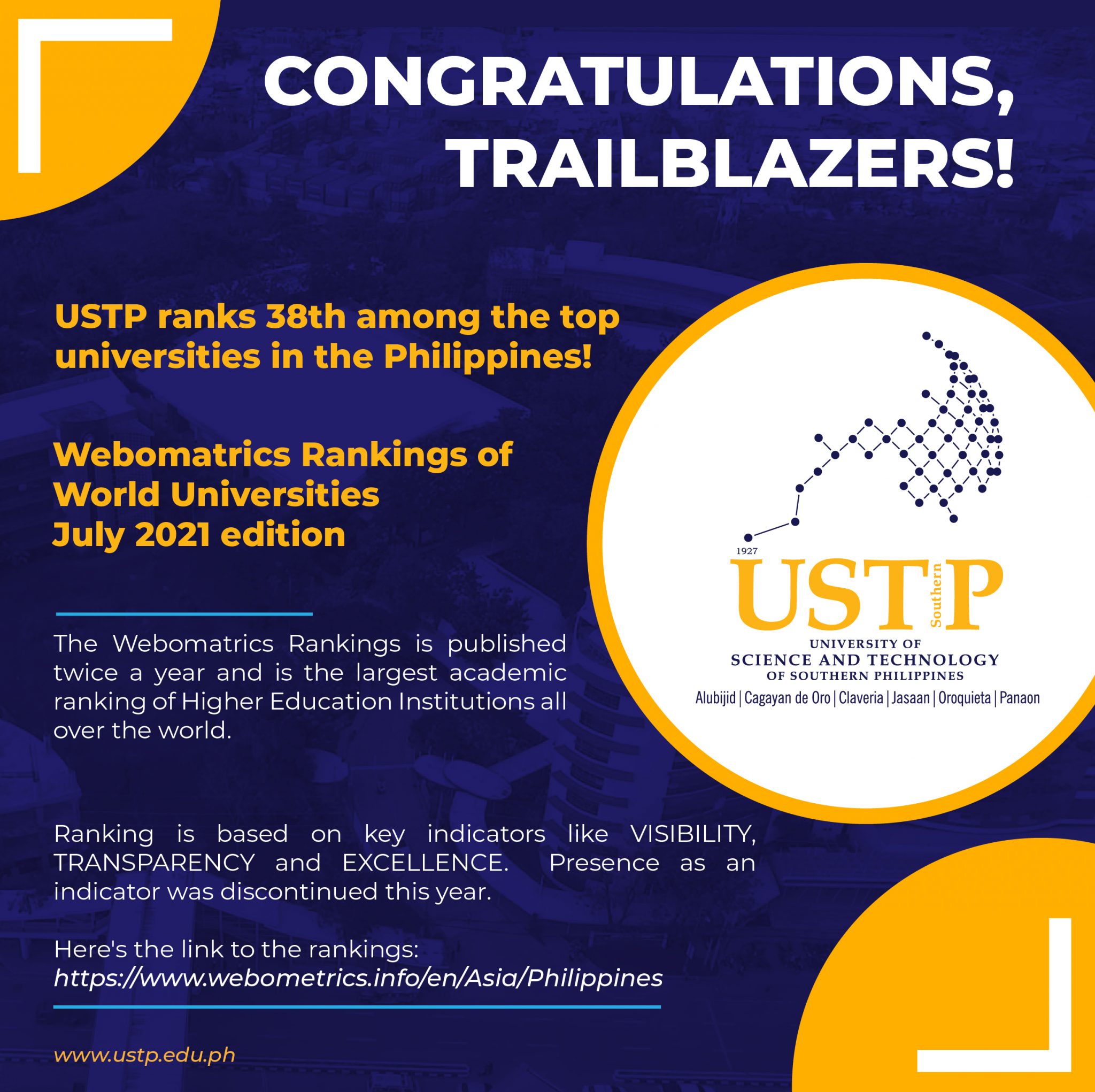 USTP Ranks 38th Among The Top Universities In The Philippines ...