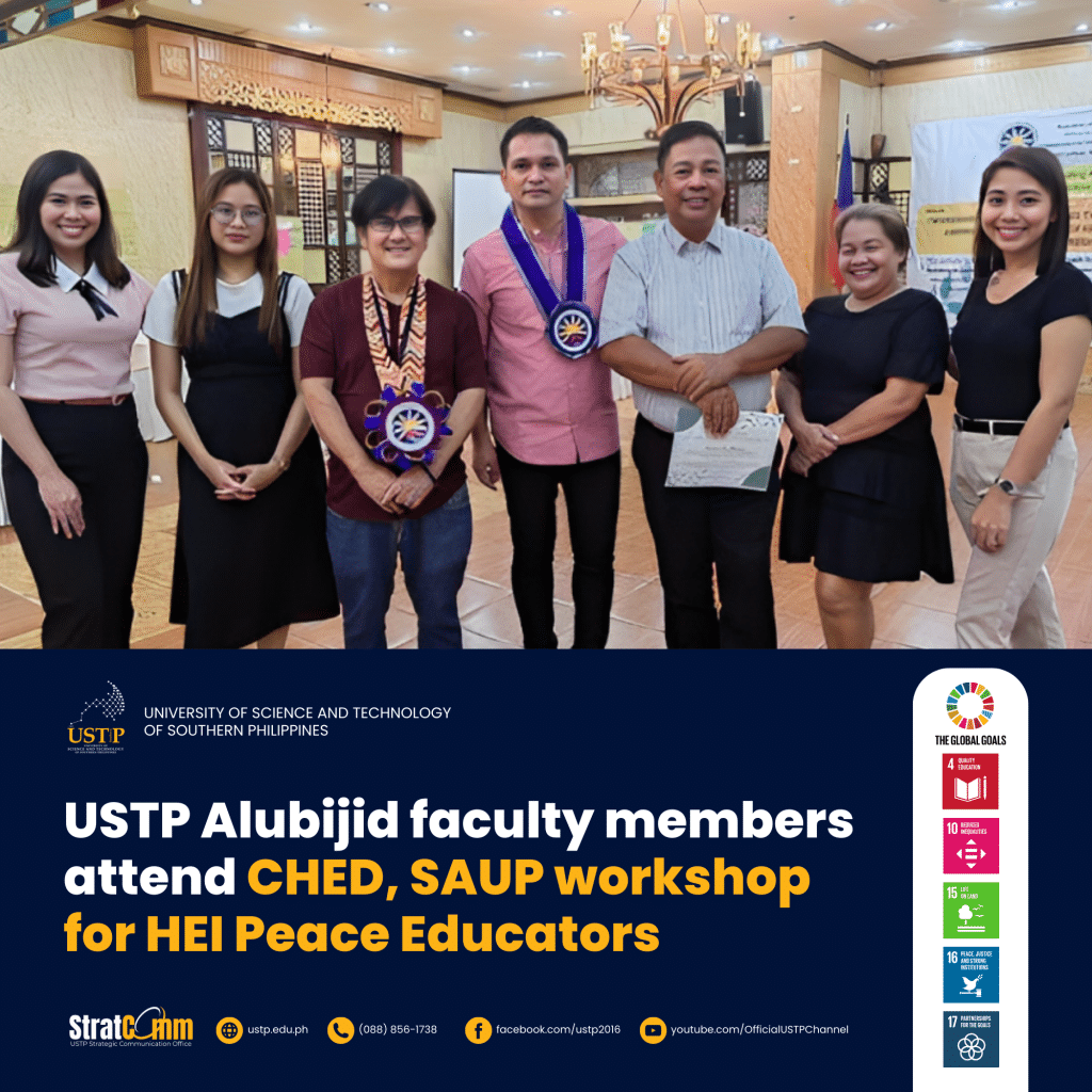 USTP Alubijid faculty members attend CHED, SAUP workshop for HEI Peace Educators